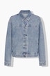 Jeansjacke, Boxy Shape, Ärmel mit Glitzerfransen