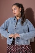 Jeansjacke, Boxy Shape, Ärmel mit Glitzerfransen