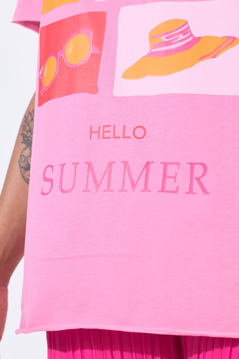 T-shirt i boxy-pasform med sommer-motiv