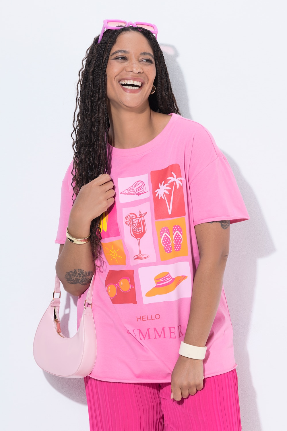 T-shirt i boxy-pasform med sommer-motiv