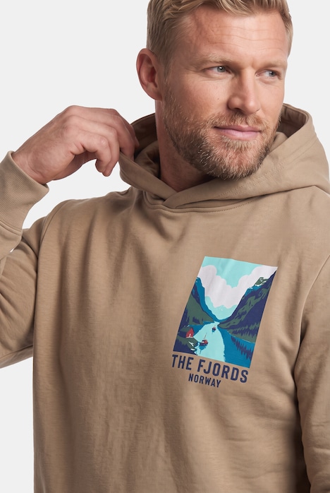 Men+ Hoodie, Sweat, Print, Kapuzensweater, Kängurutasche, bis 8 XL