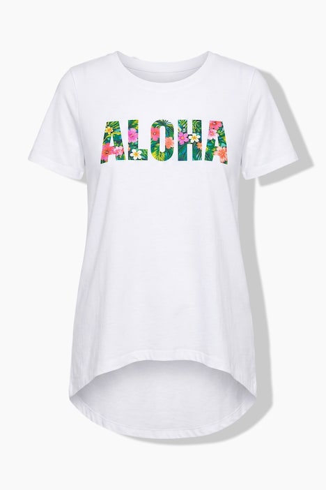 T-shirt, A-lijn, Aloha-tekst, korte mouw