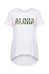 Tričko, áčkový střih, nápis Aloha, krátké rukávy