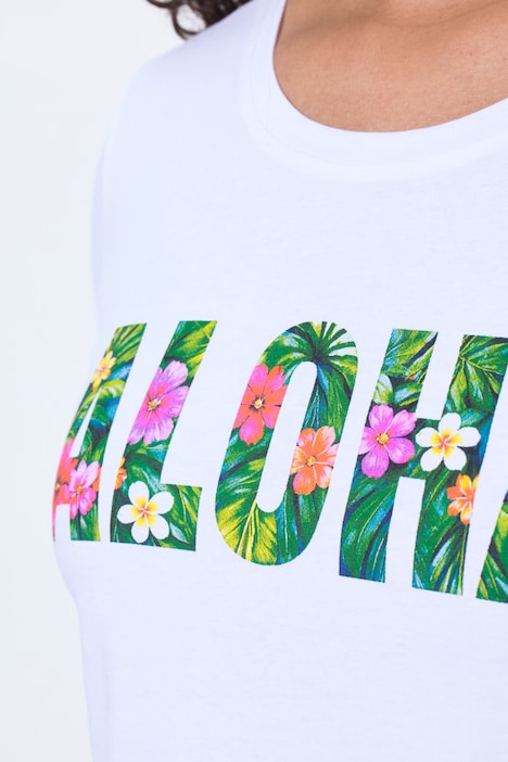 T-shirt, A-lijn, Aloha-tekst, korte mouw