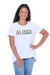 Tričko, áčkový střih, nápis Aloha, krátké rukávy