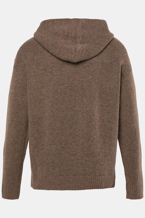 Strickhoodie, lässige Passform, Kapuzenpullover, Wollmix, bis 8 XL