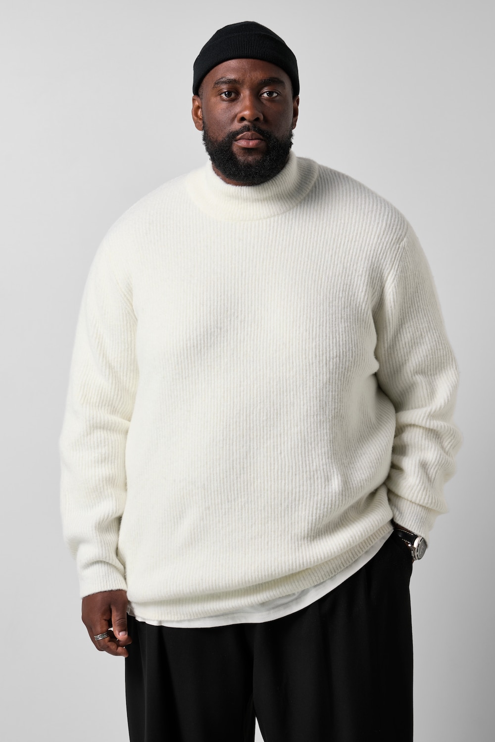 Pullover, lässige Passform, hoher Stehkragen, bis 8 XL