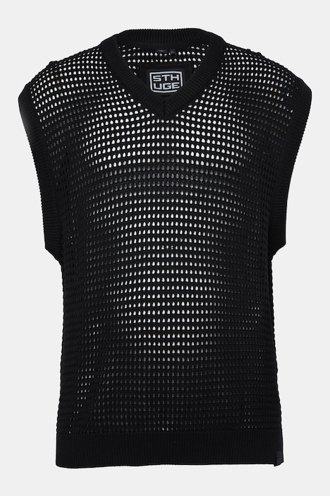 Pullunder, Streetweat-Look, Netz-Strick, ärmellos,bis 8 XL