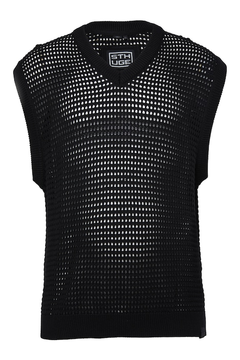 Pletená vesta, streetwear styl, síťovaný úplet, bez rukávů, až do velikosti 8 XL