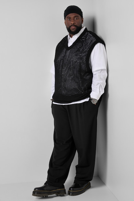 Pullunder, Streetweat-Look, Netz-Strick, ärmellos,bis 8 XL