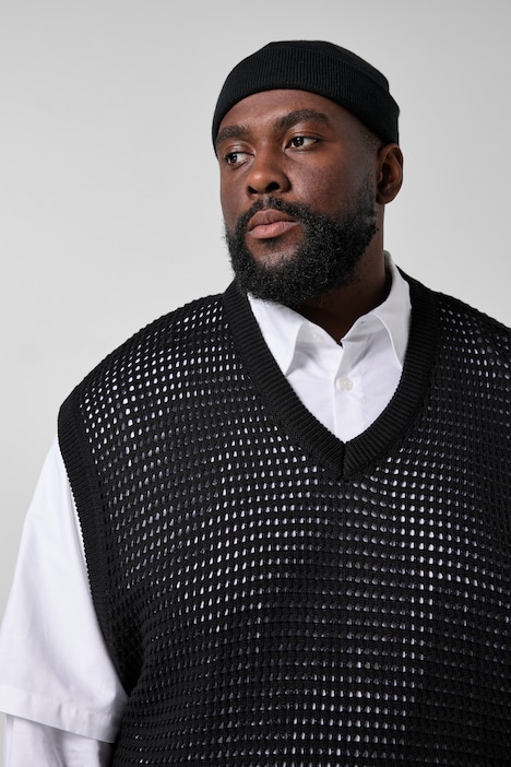 Pullunder, Streetweat-Look, Netz-Strick, ärmellos,bis 8 XL