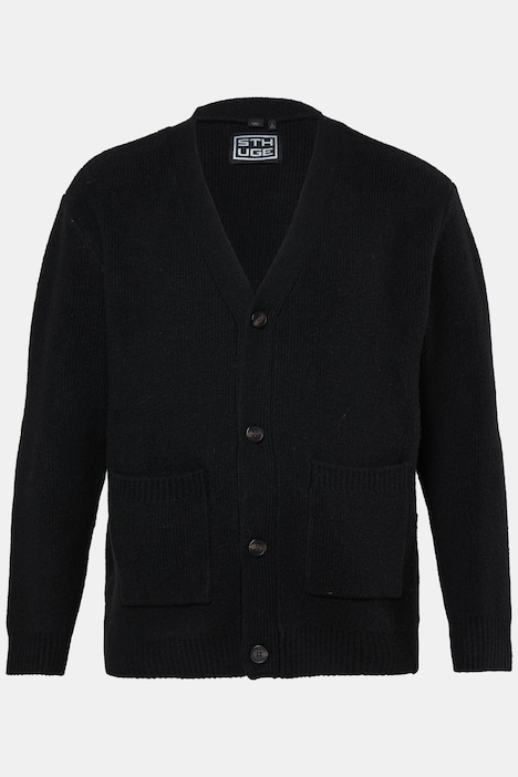 Strickjacke, lässige Passform, V-Ausschnitt, bis 8 XL