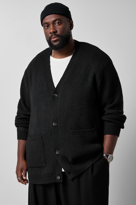 Strickjacke, lässige Passform, V-Ausschnitt, bis 8 XL