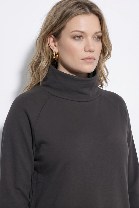 Midi-Sweatkleid, Taschen, Stehkragen, Langarm