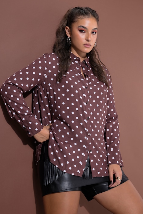 Hemdbluse, Wide Shape, Polkadots