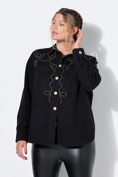 Jeanshemd, Oversize Shape, Zier-Nieten