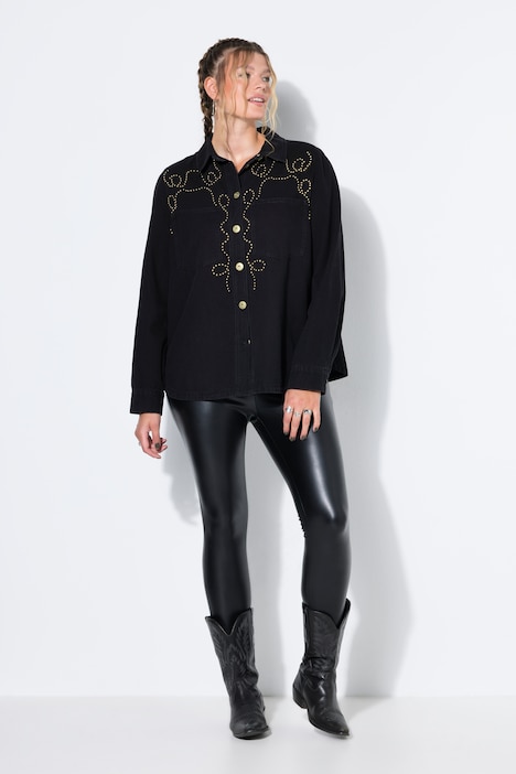 Jeanshemd, Oversize Shape, Zier-Nieten