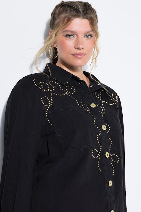 Jeanshemd, Oversize Shape, Zier-Nieten