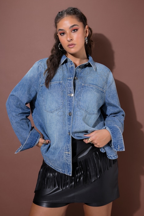 Jeanshemd, Oversize Shape, Zier-Nieten