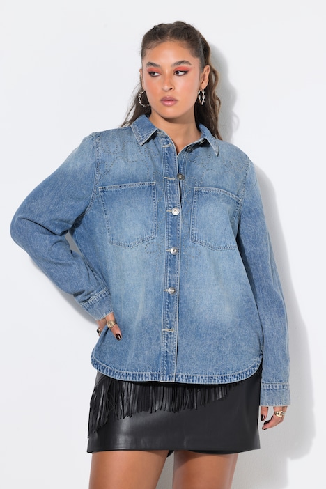 Jeanshemd, Oversize Shape, Zier-Nieten