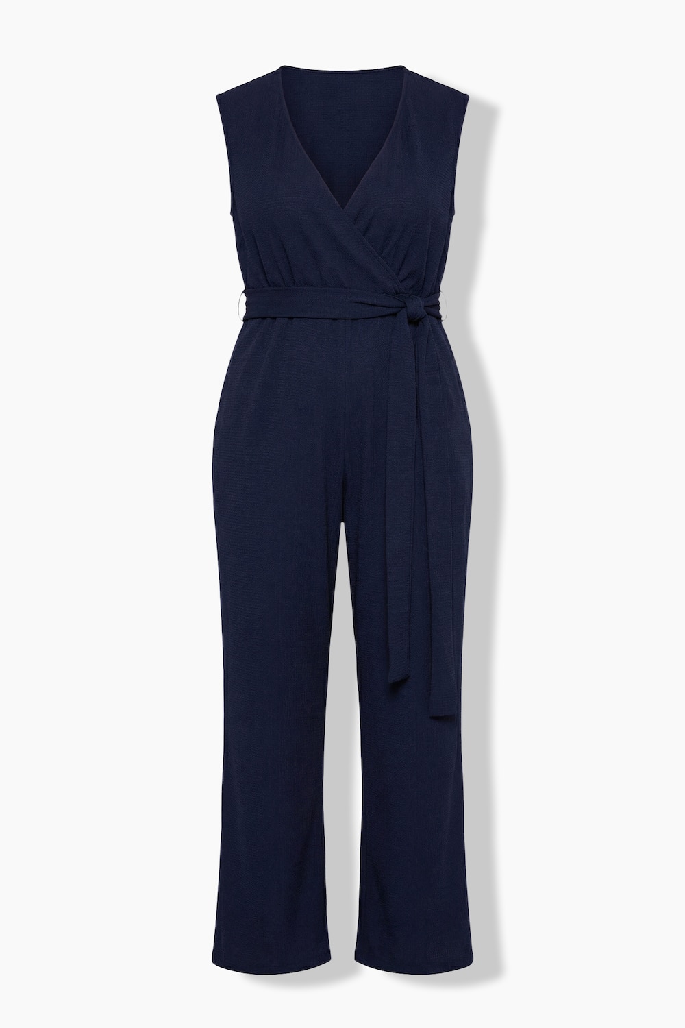 Stora storlekar Jumpsuit i omlottmodell med vida ben, Dam, blå, storlek: 44, Polyester, Ulla Popken