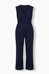 Jumpsuit, Wickeloptik, weites Bein, V-Ausschnitt, ärmellos
