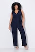 Jumpsuit, Wickeloptik, weites Bein, V-Ausschnitt, ärmellos