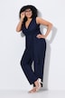 Jumpsuit, Wickeloptik, weites Bein, V-Ausschnitt, ärmellos