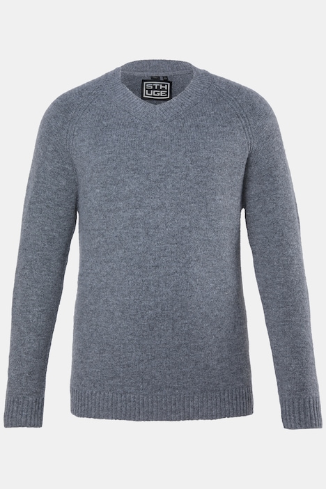 Pullover, Grobstrick, Wollmix, V-Ausschnitt, bis 8 XL