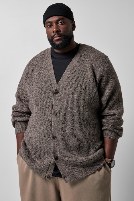Strickjacke, warmer Strick, V-Ausschnitt, bis 8 XL
