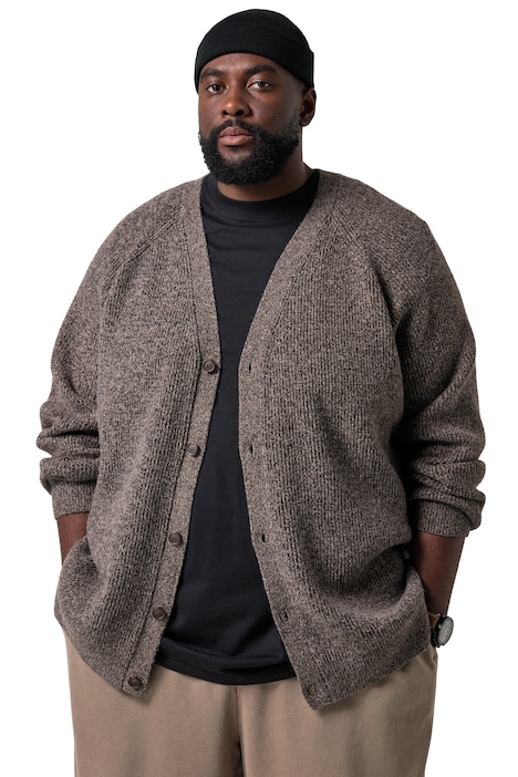 Strickjacke, warmer Strick, V-Ausschnitt, bis 8 XL