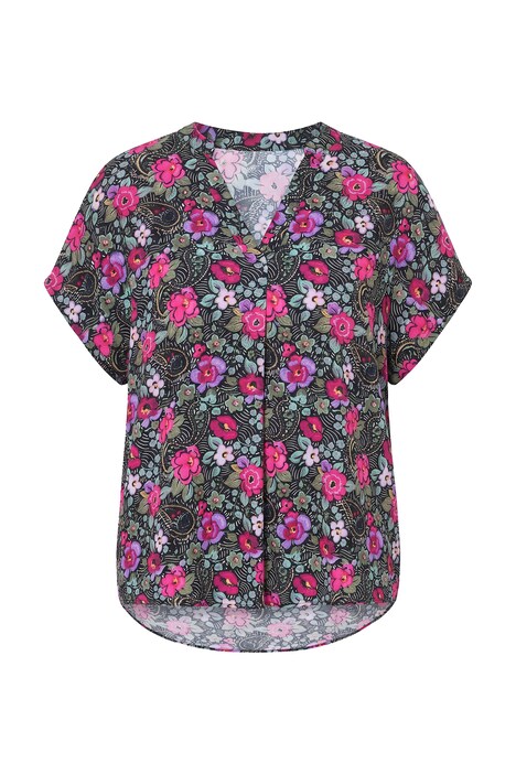 Blusenshirt, oversized, Flowers