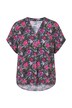 Blusenshirt, oversized, Flowers
