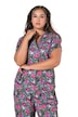 Blusenshirt, oversized, Flowers