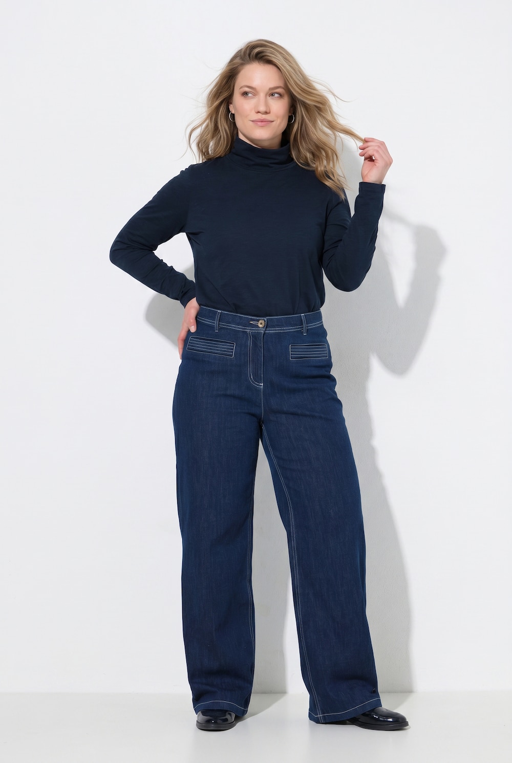 Jeans Mary, weites, ausgestelltes Bein, Komfortbund