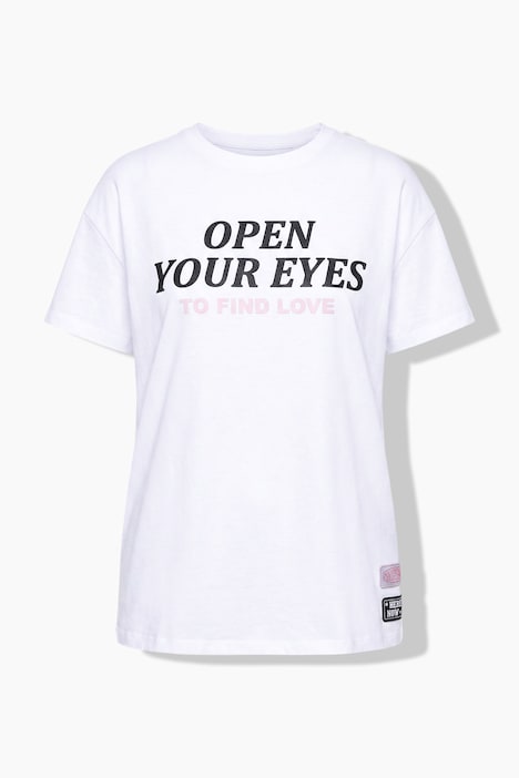 T-shirt i boxy-pasform med puff-tekst