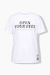 T-shirt i boxy-pasform med puff-tekst
