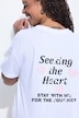 T-shirt i boxy-pasform med puff-tekst