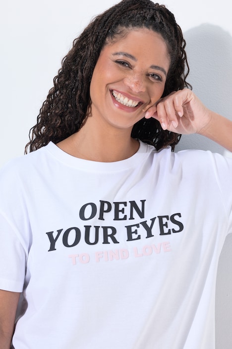 T-shirt i boxy-pasform med puff-tekst