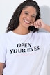 T-shirt i boxy-pasform med puff-tekst
