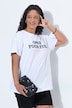 T-shirt i boxy-pasform med puff-tekst