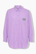 Chemisier oversized avec broderie sur la poche chemise