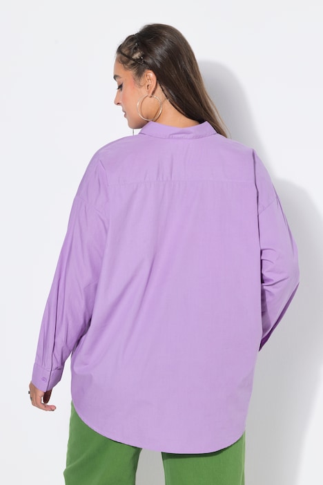 Chemisier oversized avec broderie sur la poche chemise