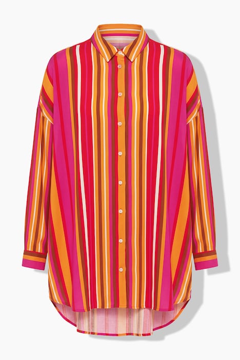 Bluse, Oversize Shape, Musselin, Streifen