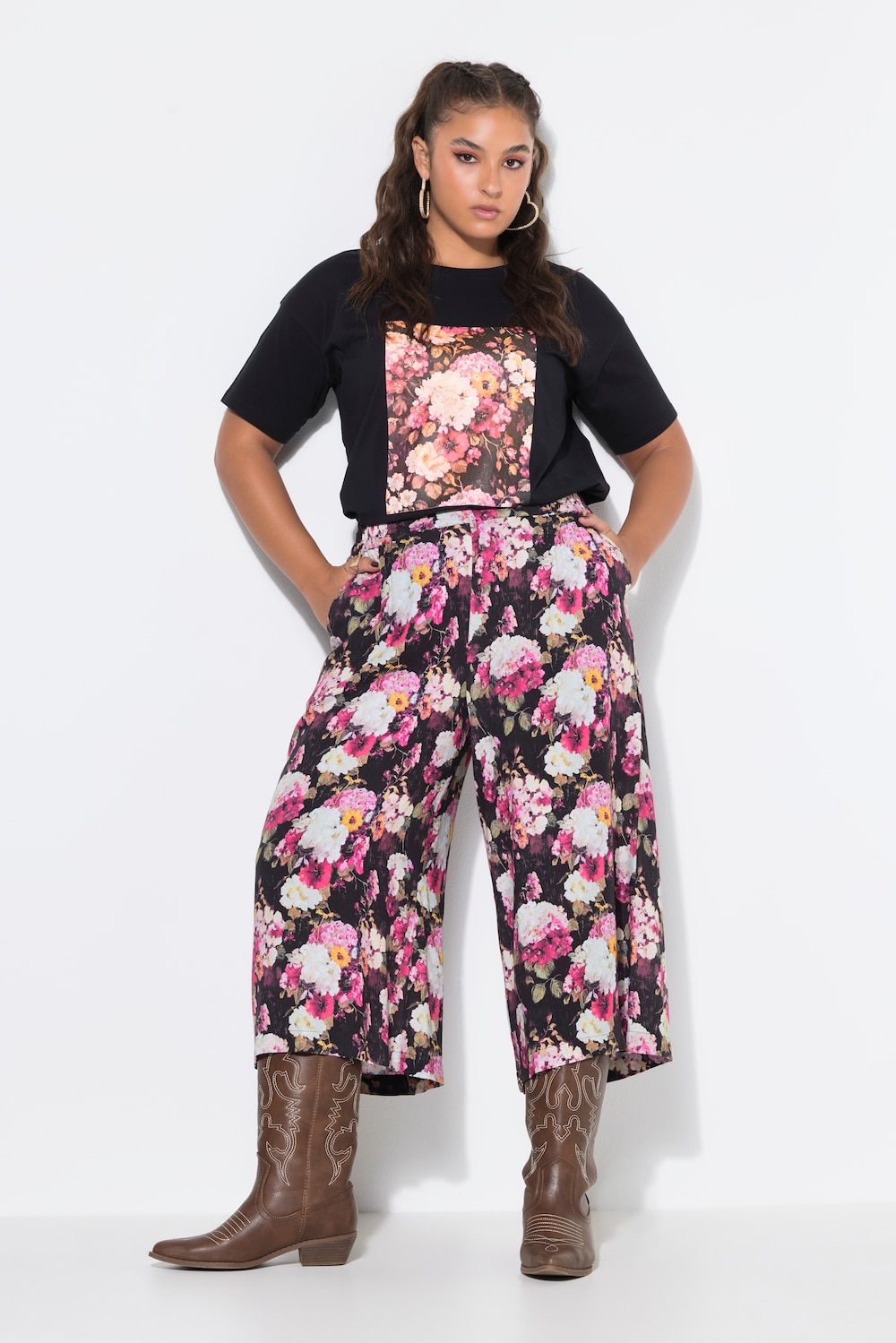 Culotte, very wide Legs, Hortensien