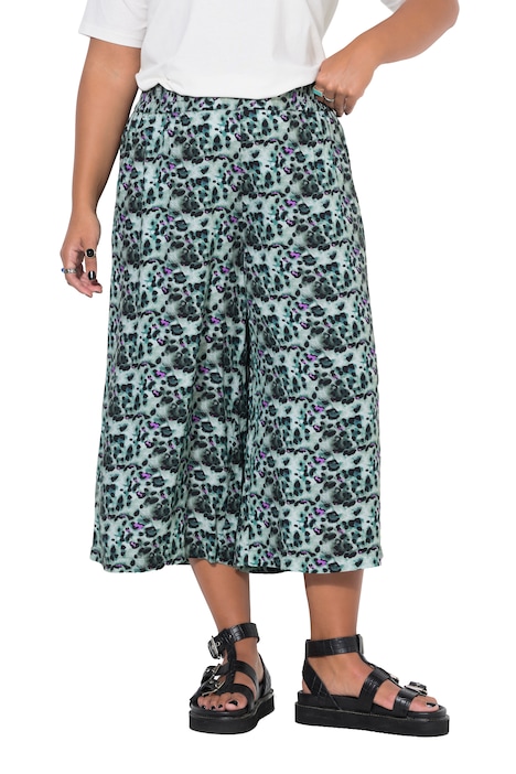 Kalhoty culotte, velmi široké nohavice, leopardí vzor