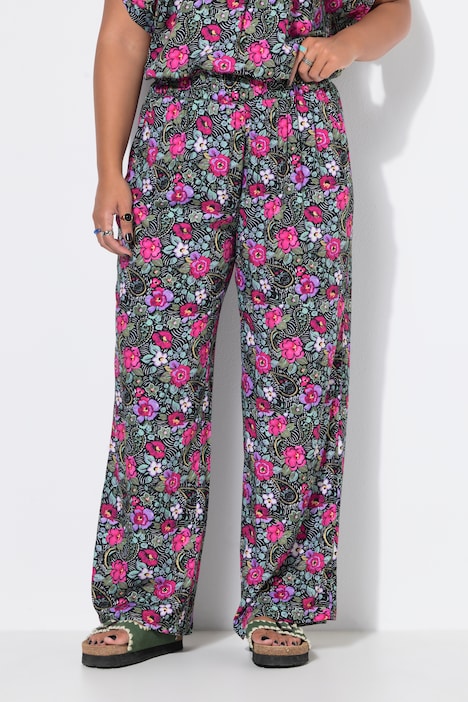 Palazzohose, wide Legs, Flowers