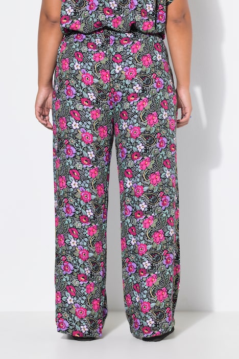 Palazzohose, wide Legs, Flowers