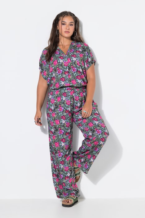 Palazzohose, wide Legs, Flowers