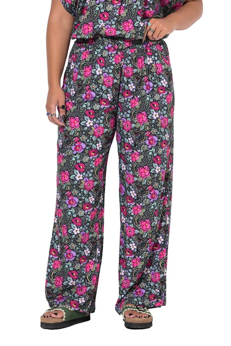 Palazzohose, wide Legs, Flowers